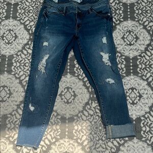 Torrid Blue Boyfriend Jeans Distressed Casual